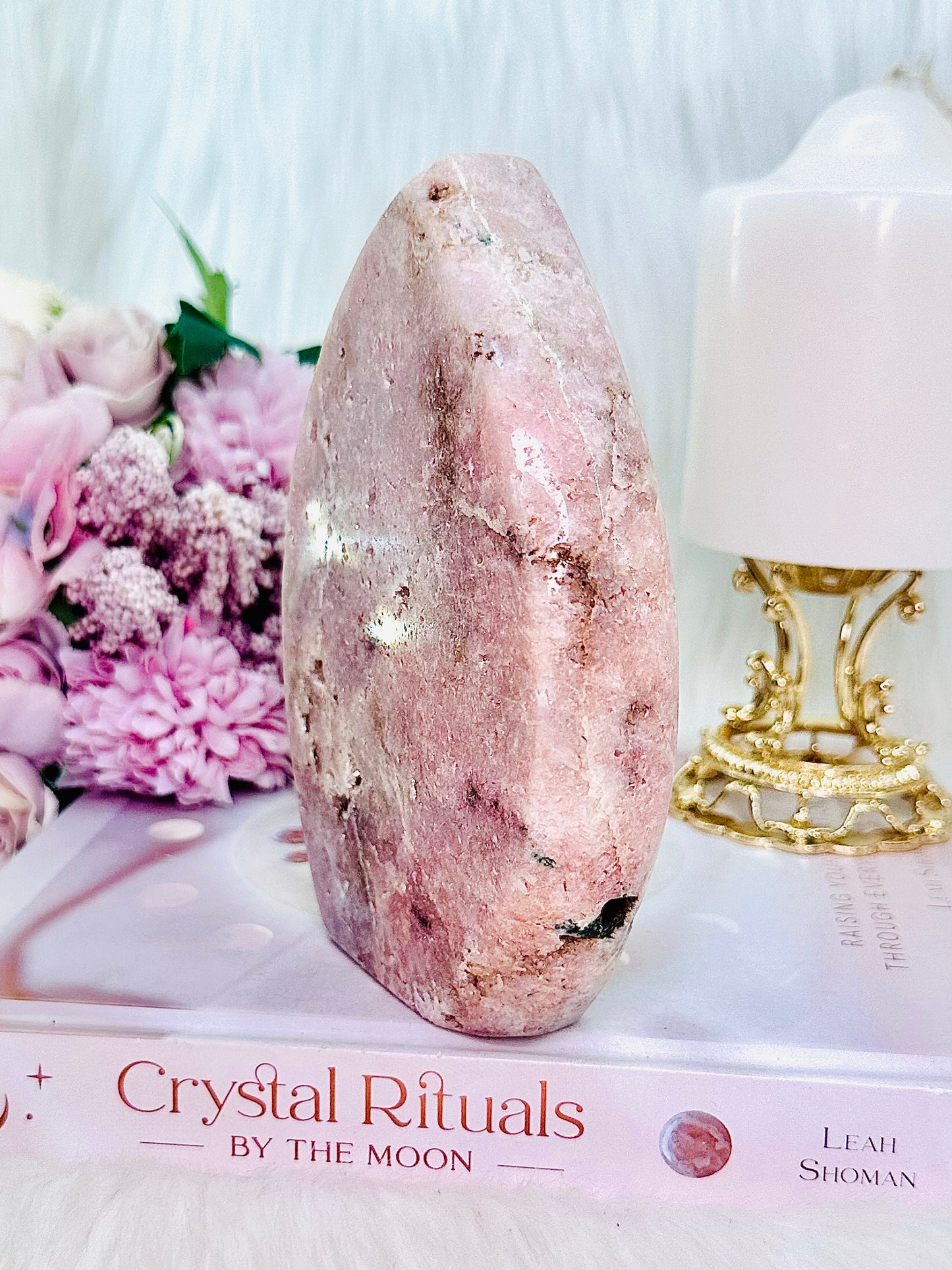 Simply Stunning Large Pink Amethyst Druzy Carved Flame From Brazil 655grams