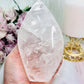 The Most Absolutely Stunning High Grade Large Clear Quartz Carved Flame | Freeform with Rainbows From Brazil 677grams