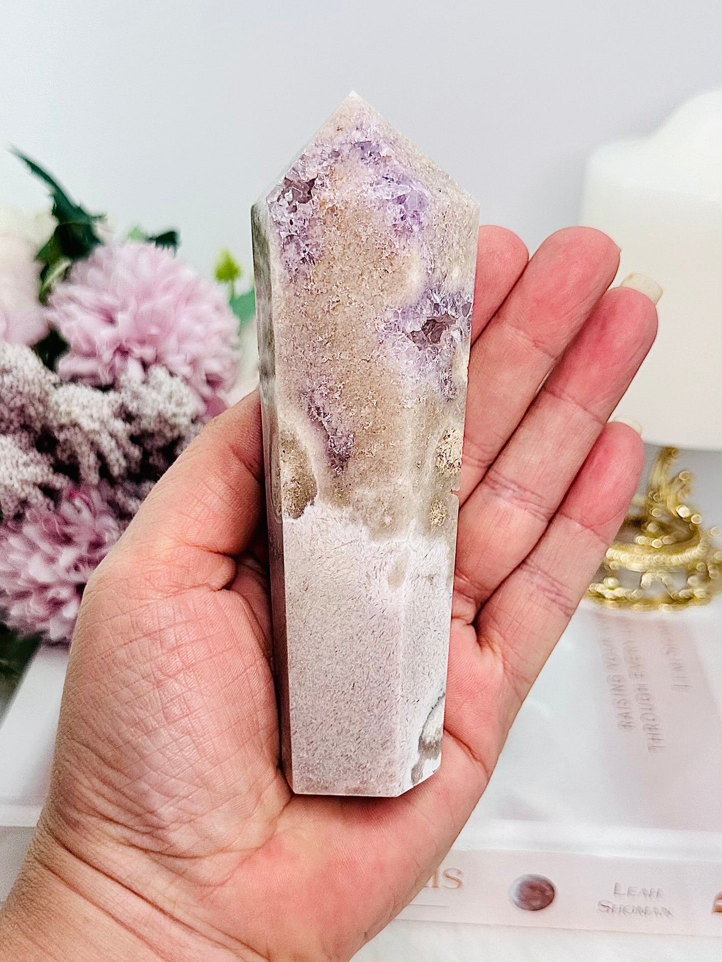 Absolutely Beautiful Druzy Pink Amethyst Obelisk | Tower From Brazil 13cm