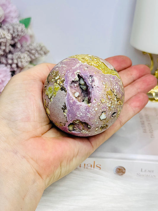 Large Natural Phosphosiderite Sphere On Stand 278g