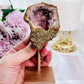 Simply Spectacular Pink Amethyst Druzy Geode on Rose Gold Stand From Brazil 11.5cm