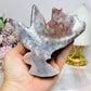 Chunky Large Pink Amethyst Carved Fairy 11cm 357g (does not stand)