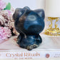Large Volcanic Agate Carved Hello Kitty 646grams UV Reactive