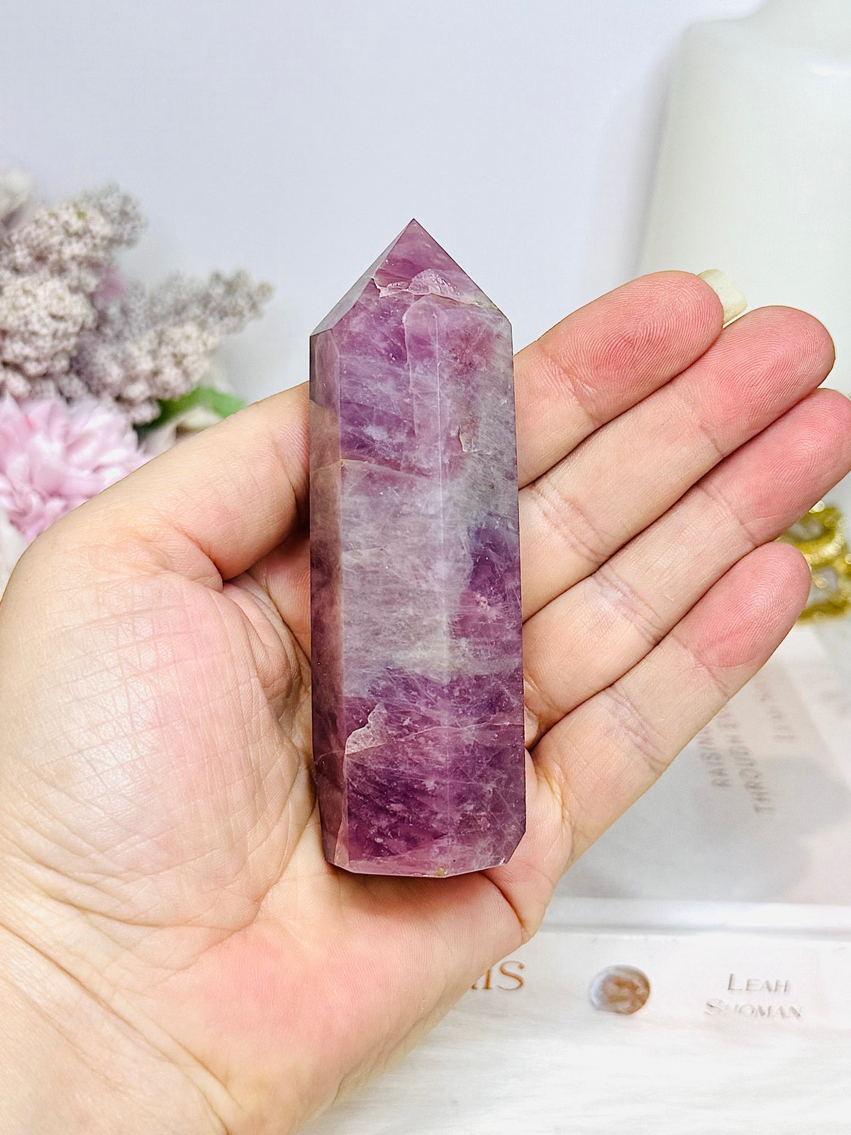 Lavender Rose Quartz Tower 9cm