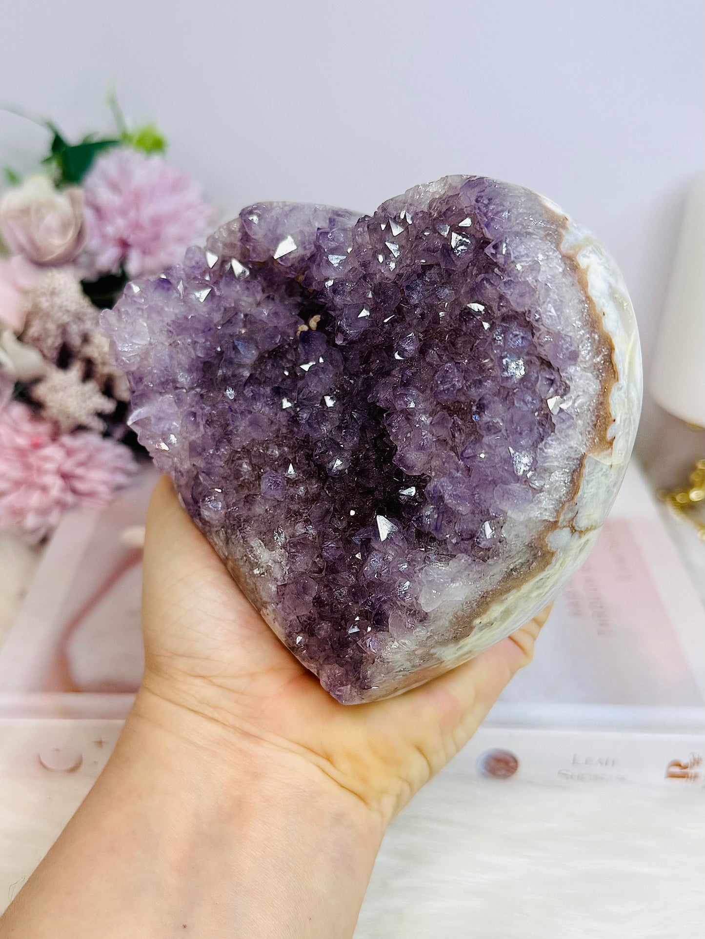 Large Druzy Amethyst Cluster Heart 10cm 681g