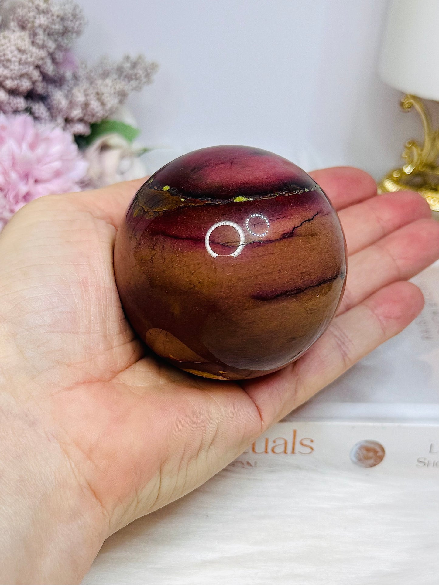 Mookaite Jasper Sphere on Stand 336g
