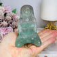 Large Mother Earth Fluorite Carving (chip on back foot) 10cm 396g