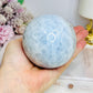 Large Blue Calcite Sphere on Stand 667g
