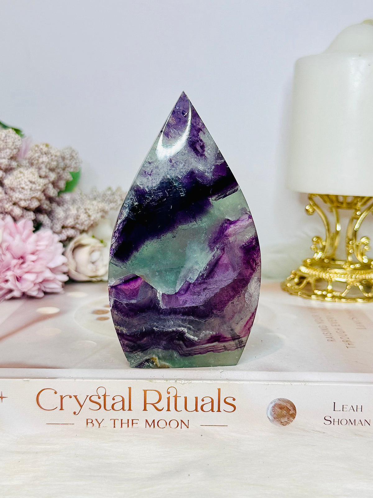 High Grade Fluorite Flame | Freeform with Rainbows 11cm