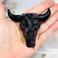Garnet in Astrophyllite Bull on Stand 8cm