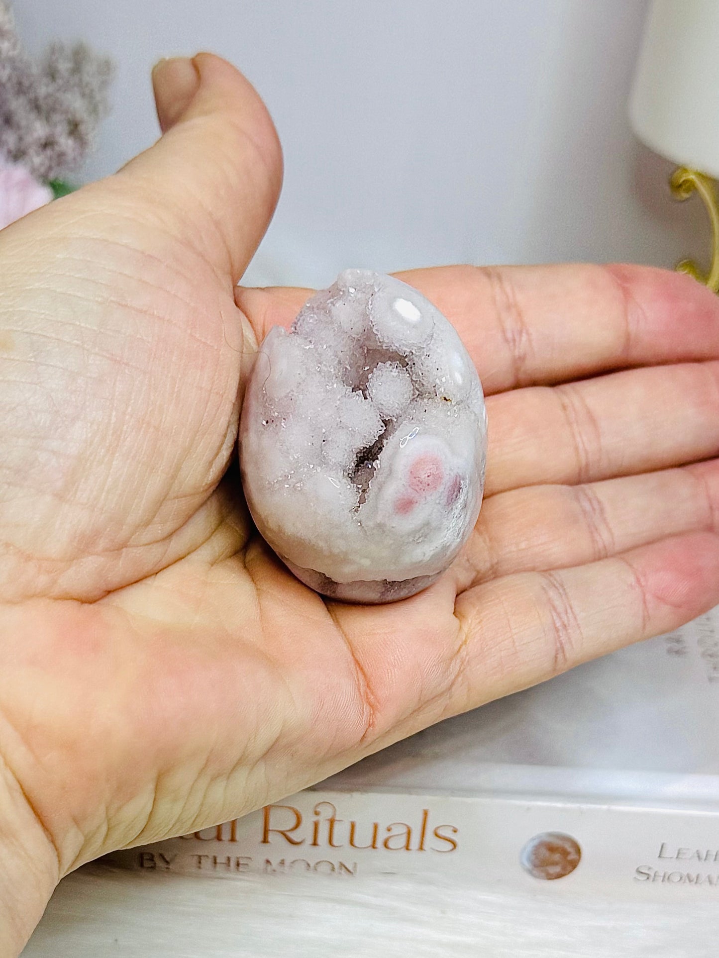 Small Pink Amethyst Druzy Egg | Freeform 4.5cm