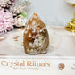 Flower Agate Carved Flame 6.5cm