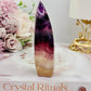 Purple Fluorite Carved Flame 10cm