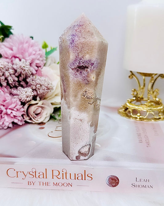 Absolutely Beautiful Druzy Pink Amethyst Obelisk | Tower From Brazil 13cm