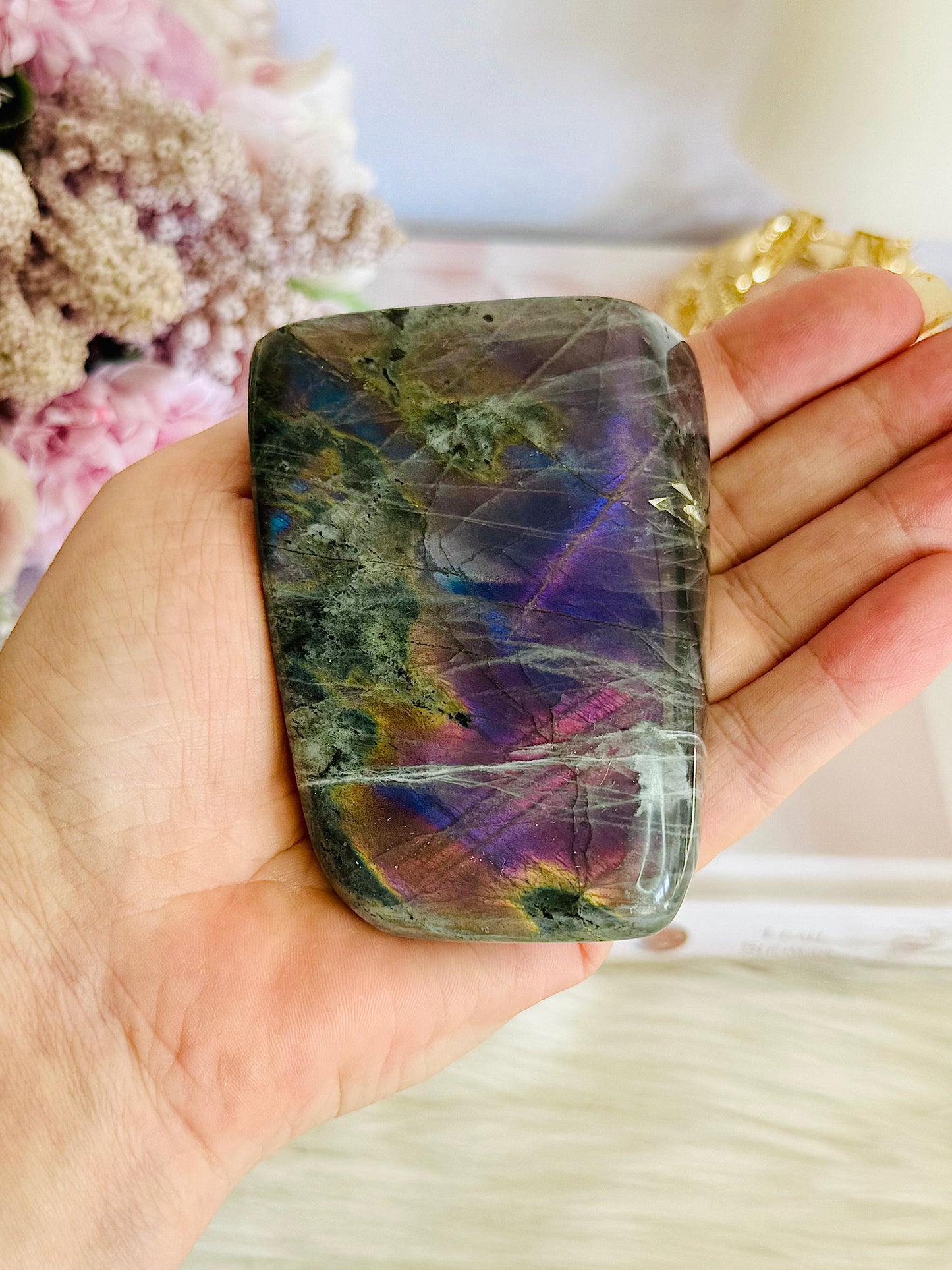 Stunning Labradorite Freeform With Deep Purple Flash 302grams