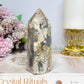 Blue Flower Agate Tower 11cm