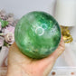 Large Green Fluorite Sphere Full of Rainbows 923g