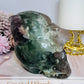 Large Fluorite Carved Skull with Bear Head 1.68KG