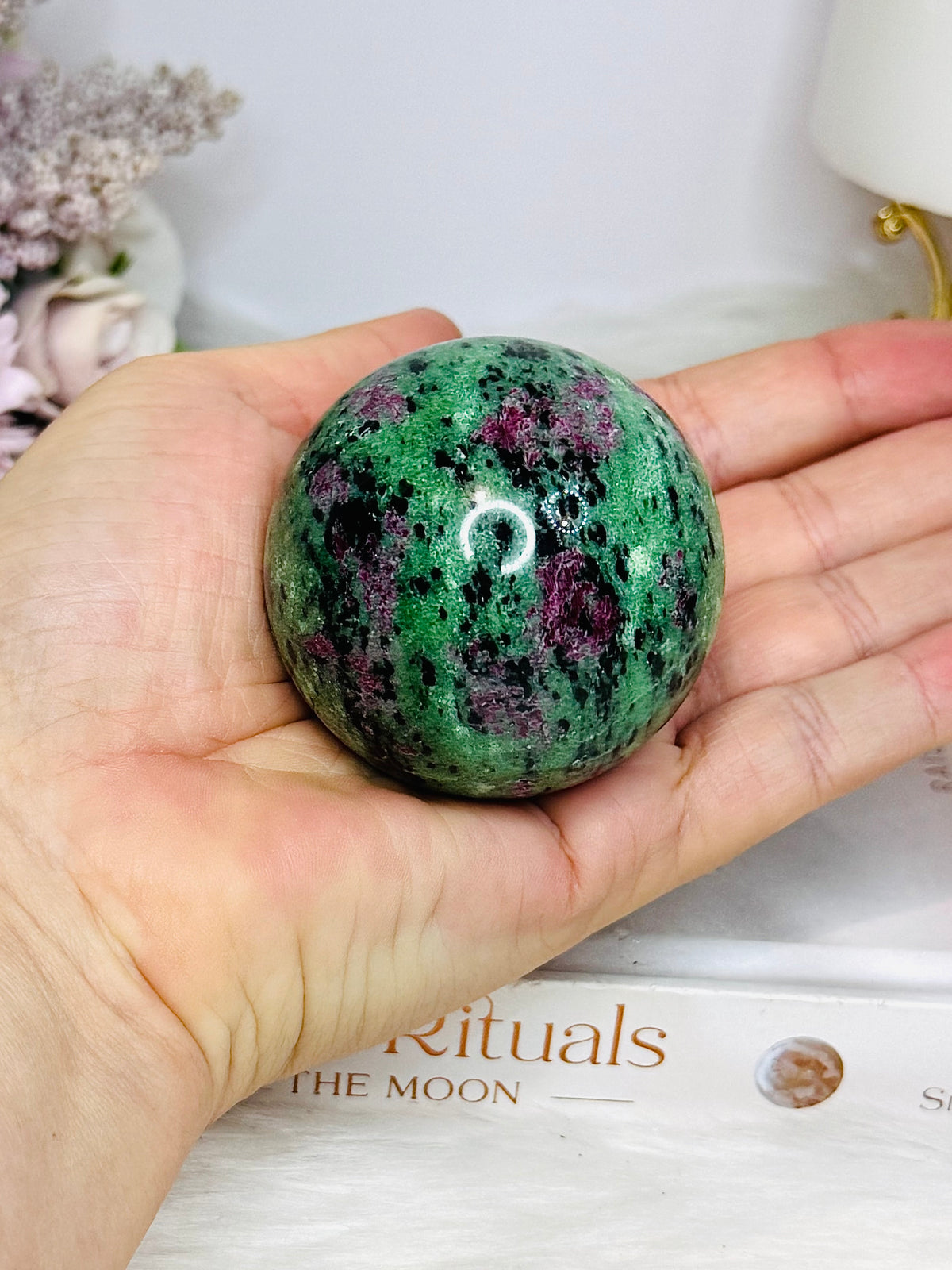 Ruby Zoisite Sphere on Stand 275g