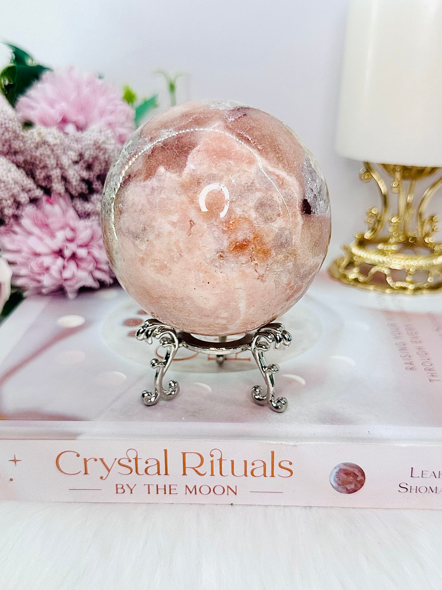 Classy & Absolutely Fabulous Large 489gram Druzy Pink Amethyst Stunning Sphere On Stand From Brazil