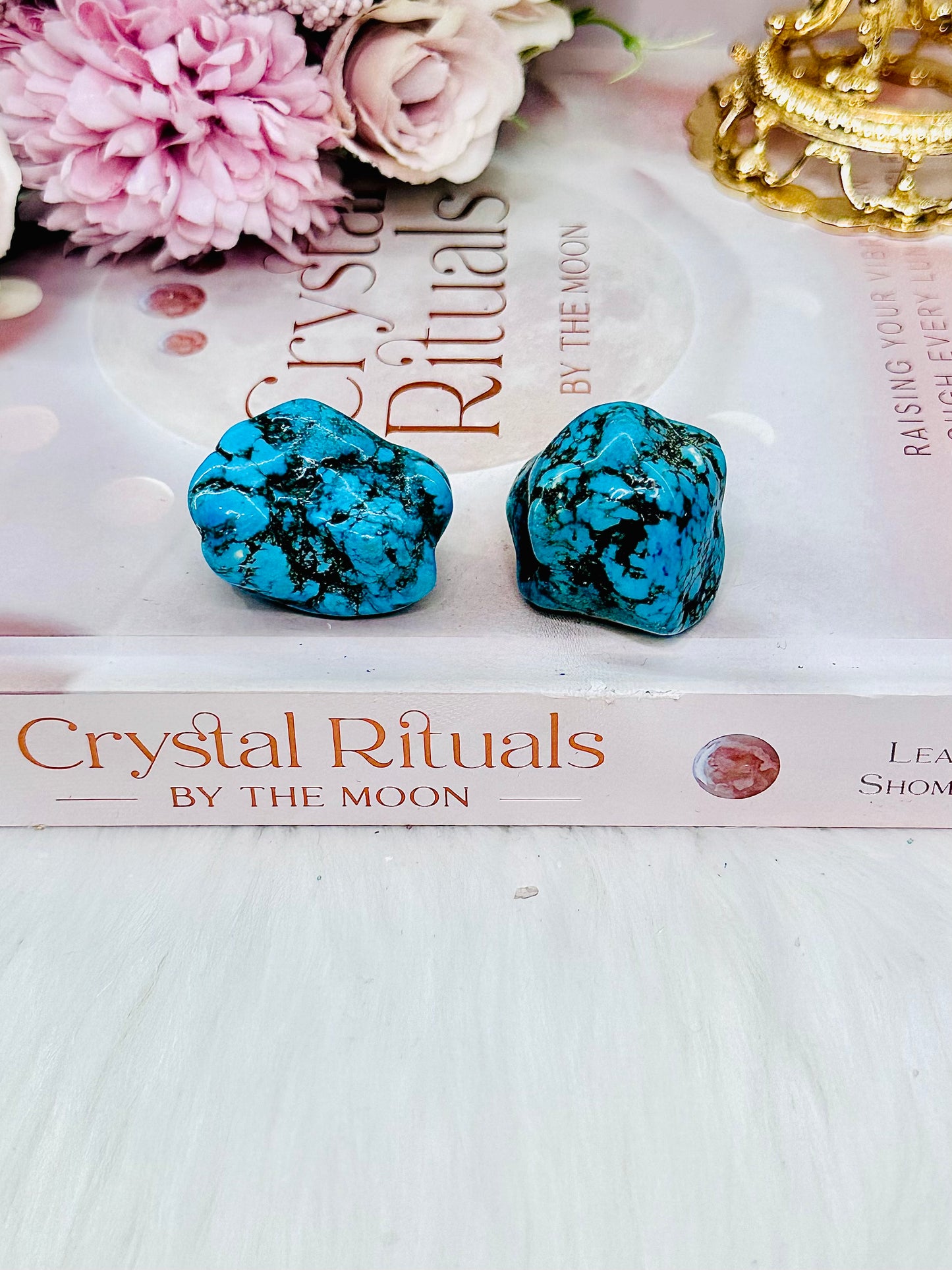 Luck, Peace & Protection ~ Gorgeous Natural Turquoise Raw Tumbles Set of 2