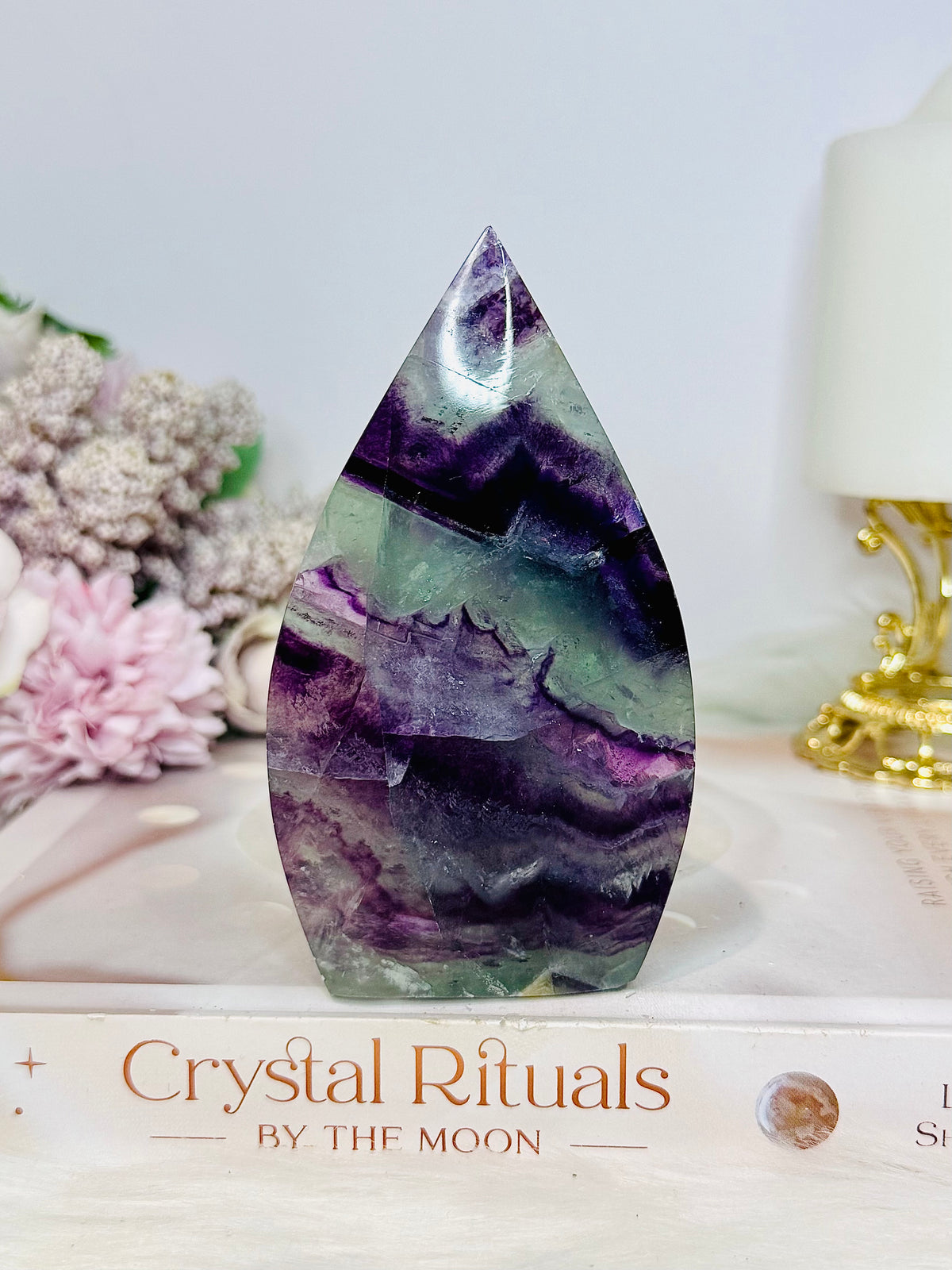 High Grade Fluorite Flame | Freeform with Rainbows 11cm