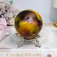 Large Mookaite Jasper Sphere on Stand 371g