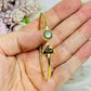 Brass Moonstone Evil Eye Bangle