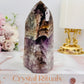 Sacred Rare Stone ~ Divine Super Seven Carved Tower From Brazil with Rainbows 11.5cm 431grams