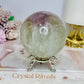 Large High Grade Agate Sphere with Rainbows on Stand 733g