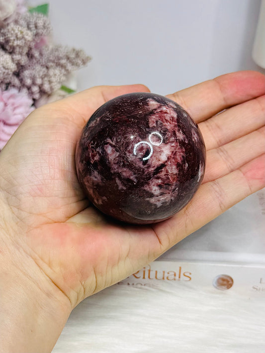 Large Red Jasper Sphere on Stand 340g