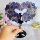 Stunning Dream | Chevron Amethyst Carved Peacock On Stand 16.5cm Tall