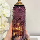 Glass Lantern Led Baroque Plum 22.5cm