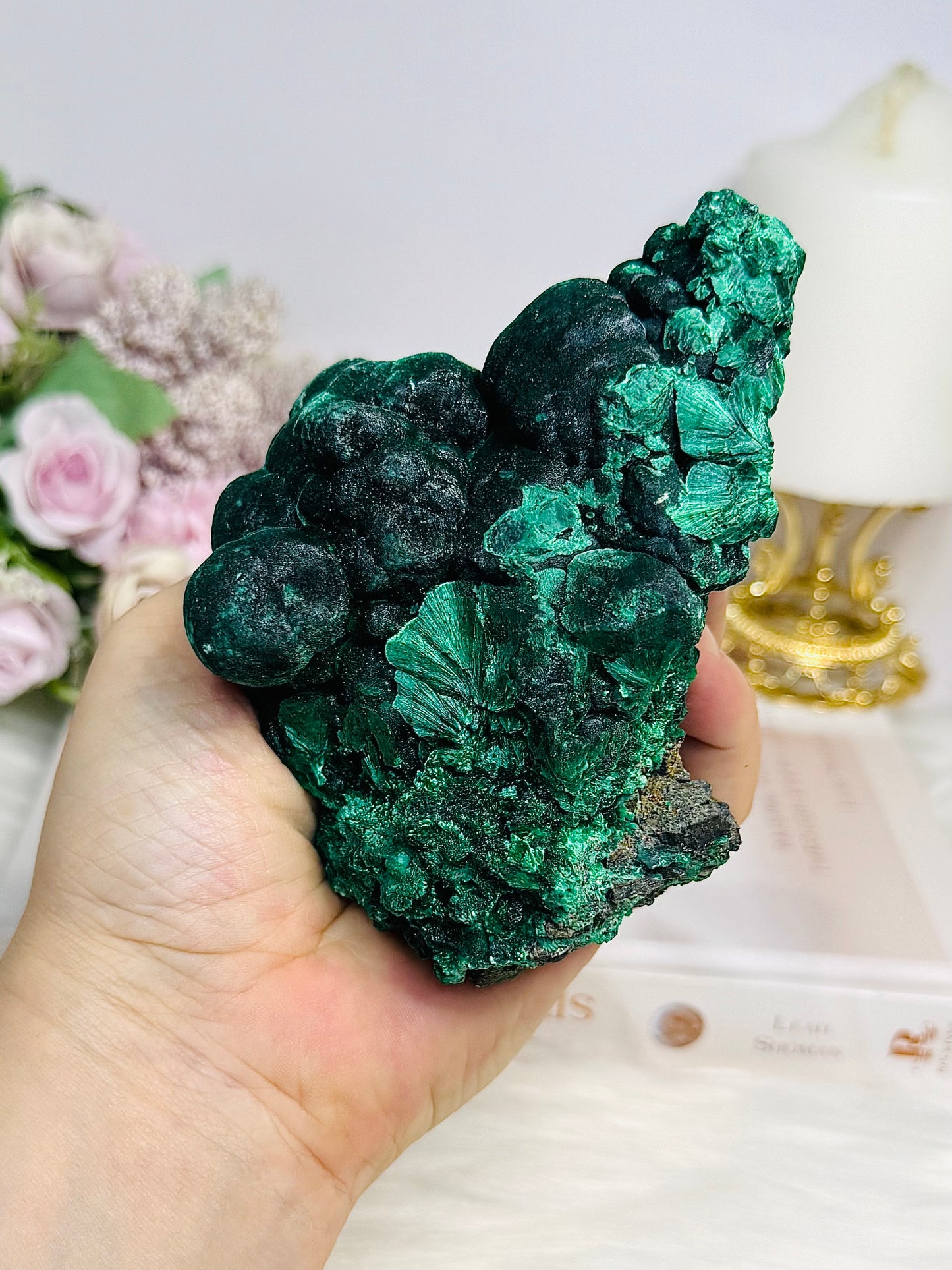 High Grade Botryoidal Velvet Malachite Specimen 10cm 467g