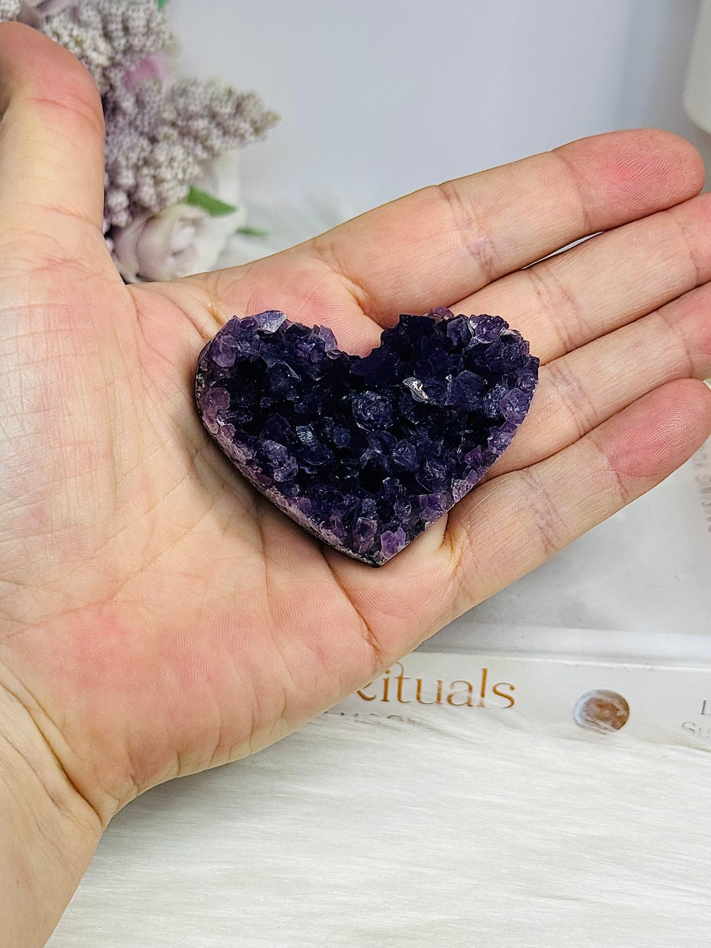 Amethyst Cluster Heart 6cm
