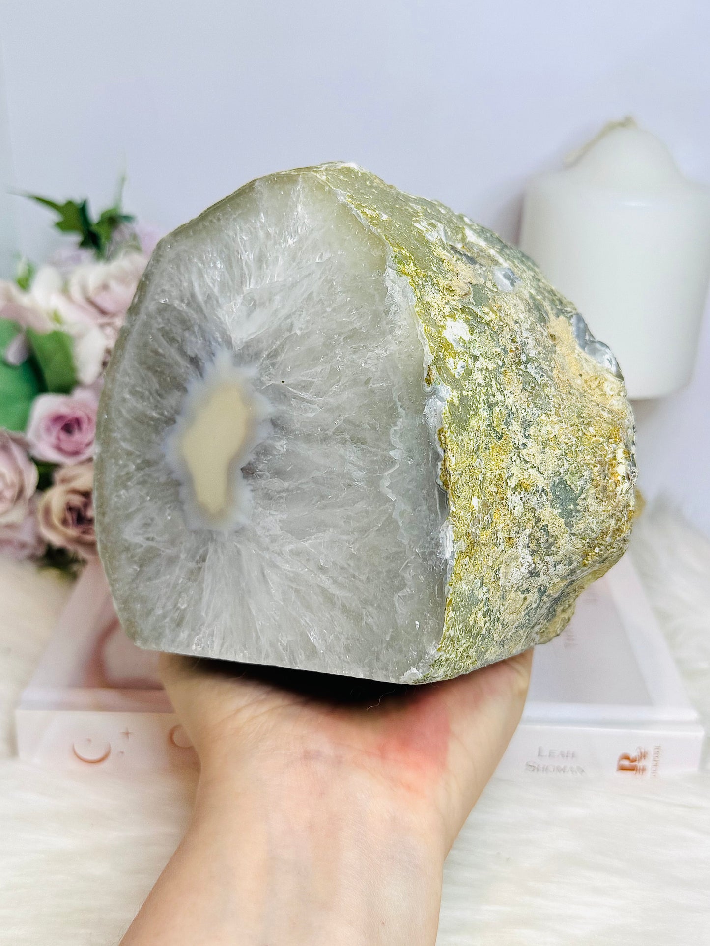 Large Druzy Agate Candle Holder 12cm 1.8KG