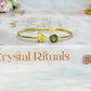 Brass Moonstone Evil Eye Bangle