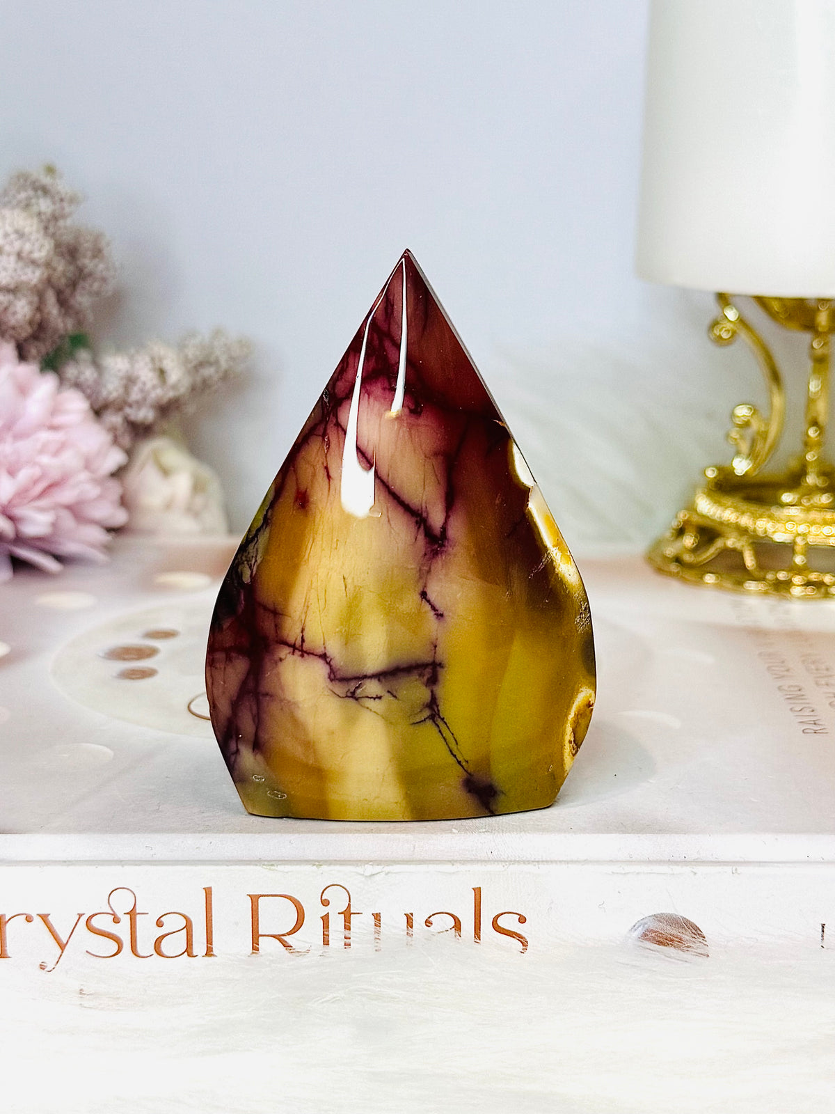 Mookaite Jasper Carved Flame 8cm