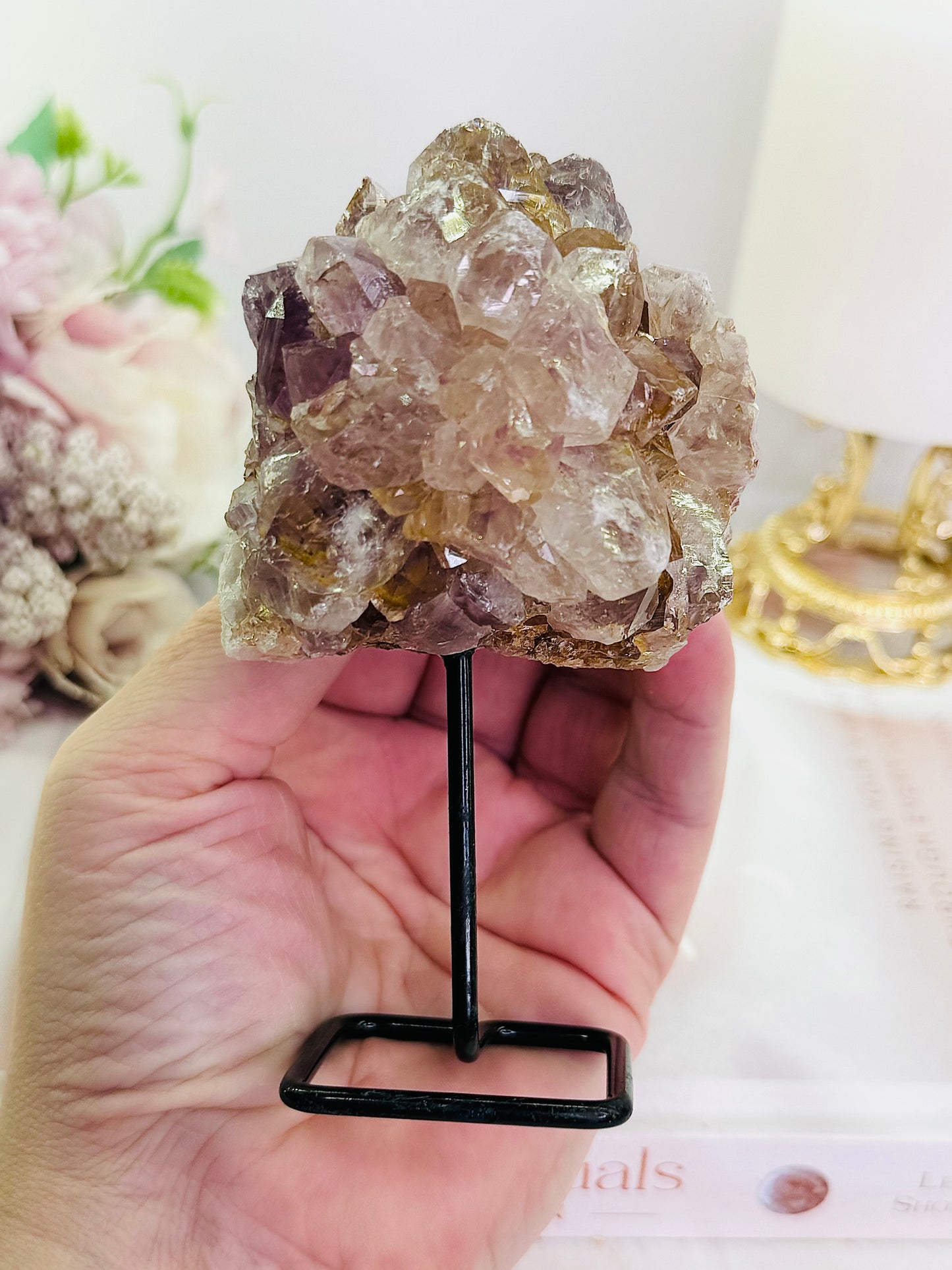 Druzy Pink Amethyst Cluster On Stand 12cm