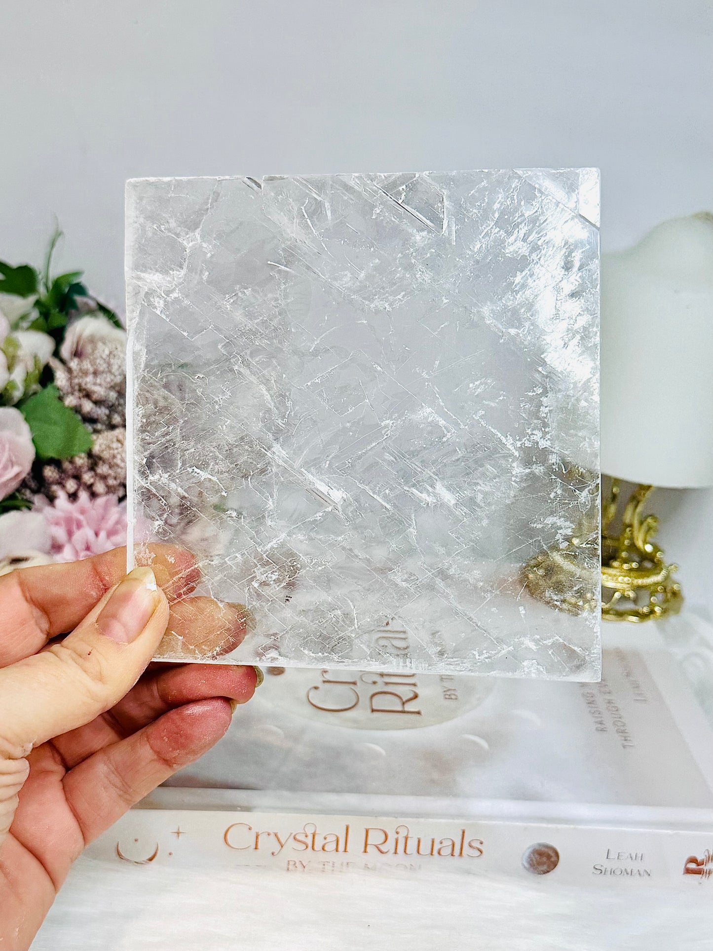 Natural Large Selenite Charging Slab 12cm