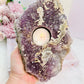 Stunning Large 1.26KG 20cm Amethyst Cluster Candle Holder With Gorgeous Calcite Inclusions From Brazil