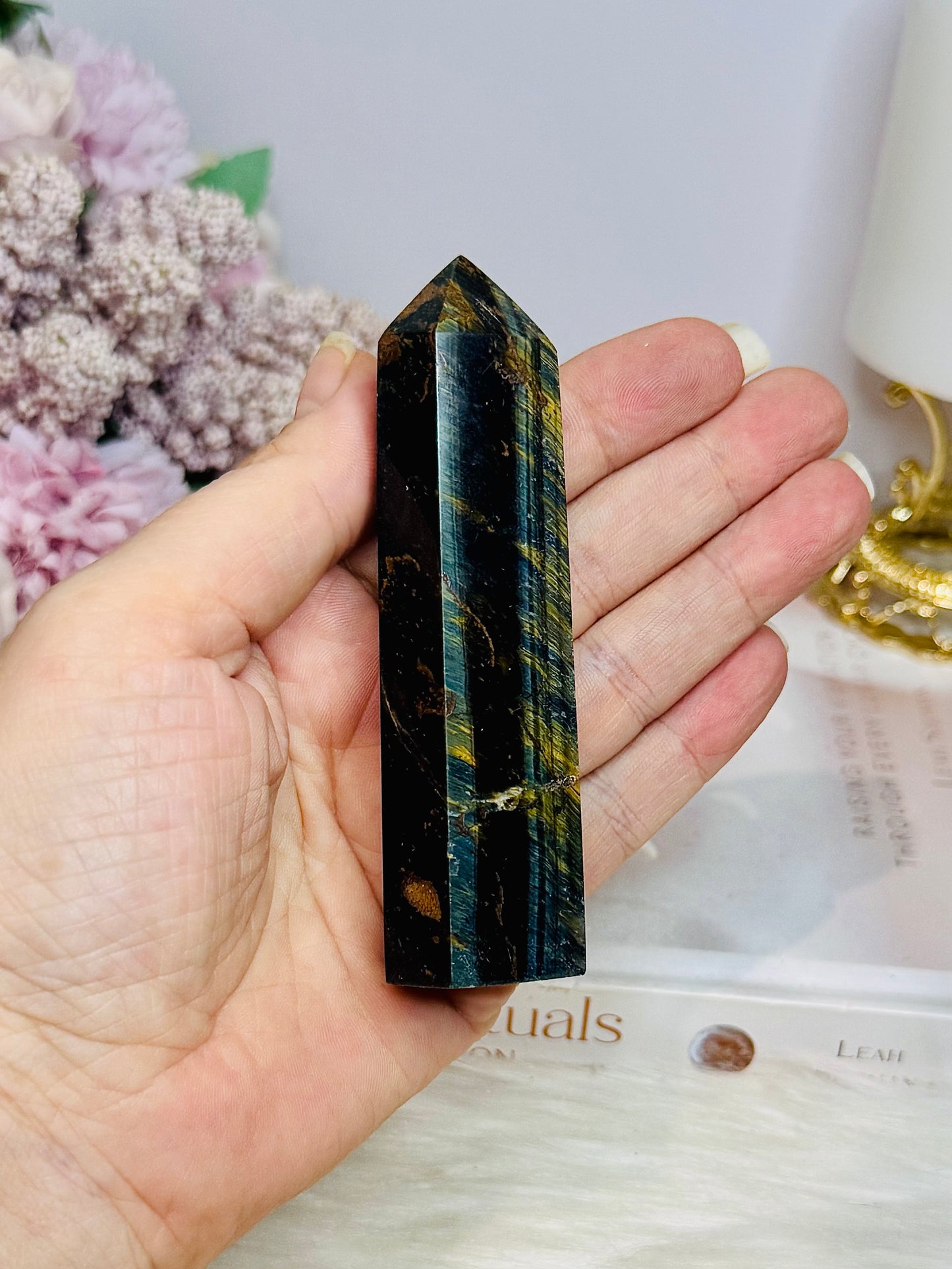 Blue Tigers Eye Tower 10cm