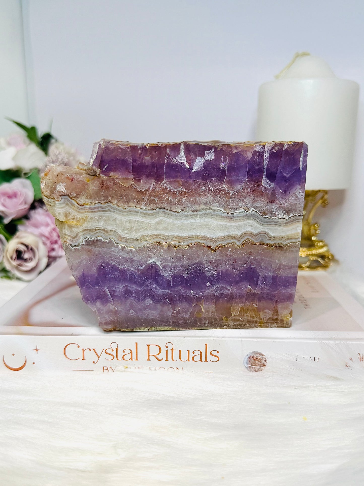 Natural Crazy Lace Amethyst Slab 12cm