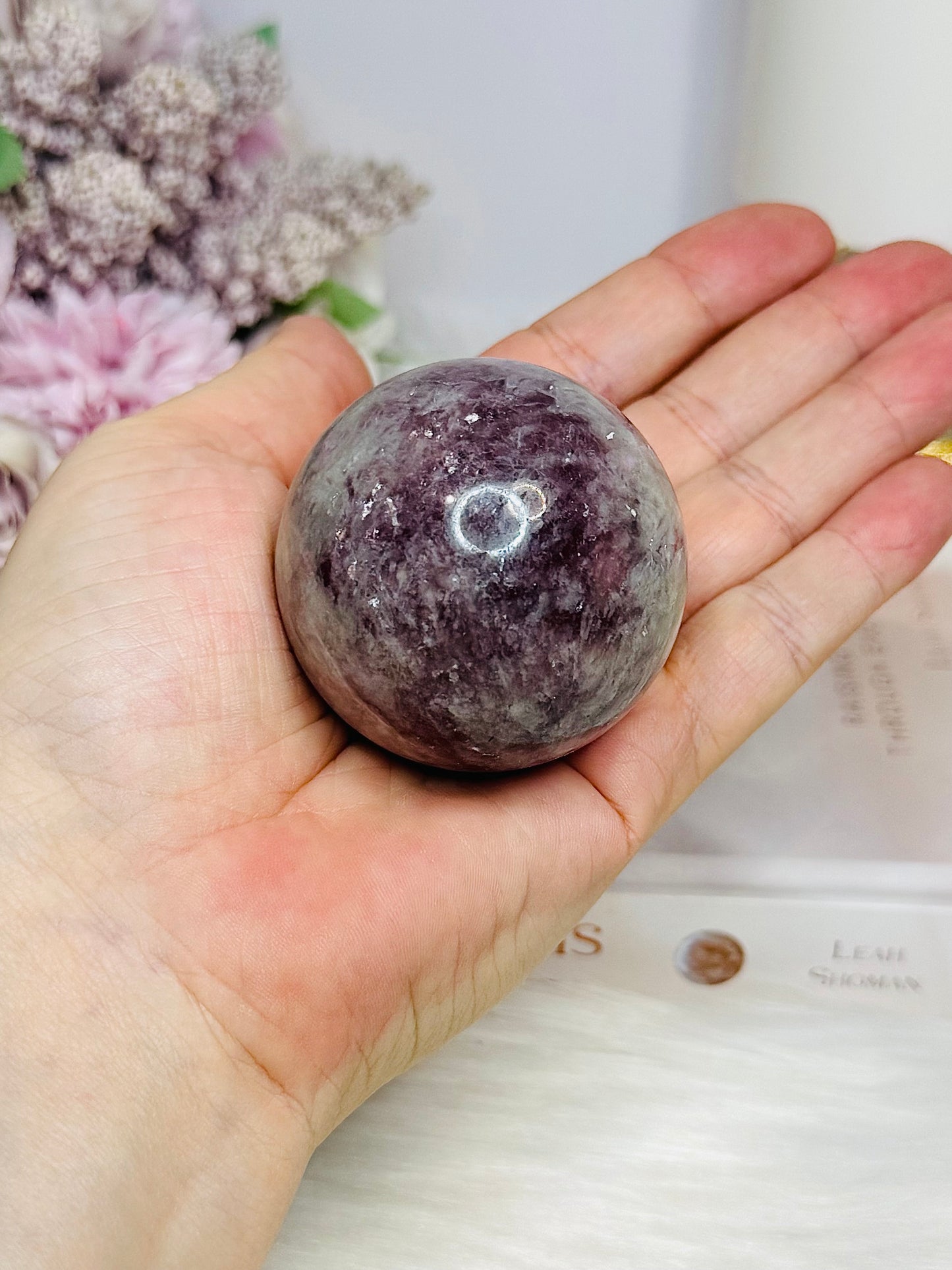 Pink Tourmaline Sphere on Stand 191g