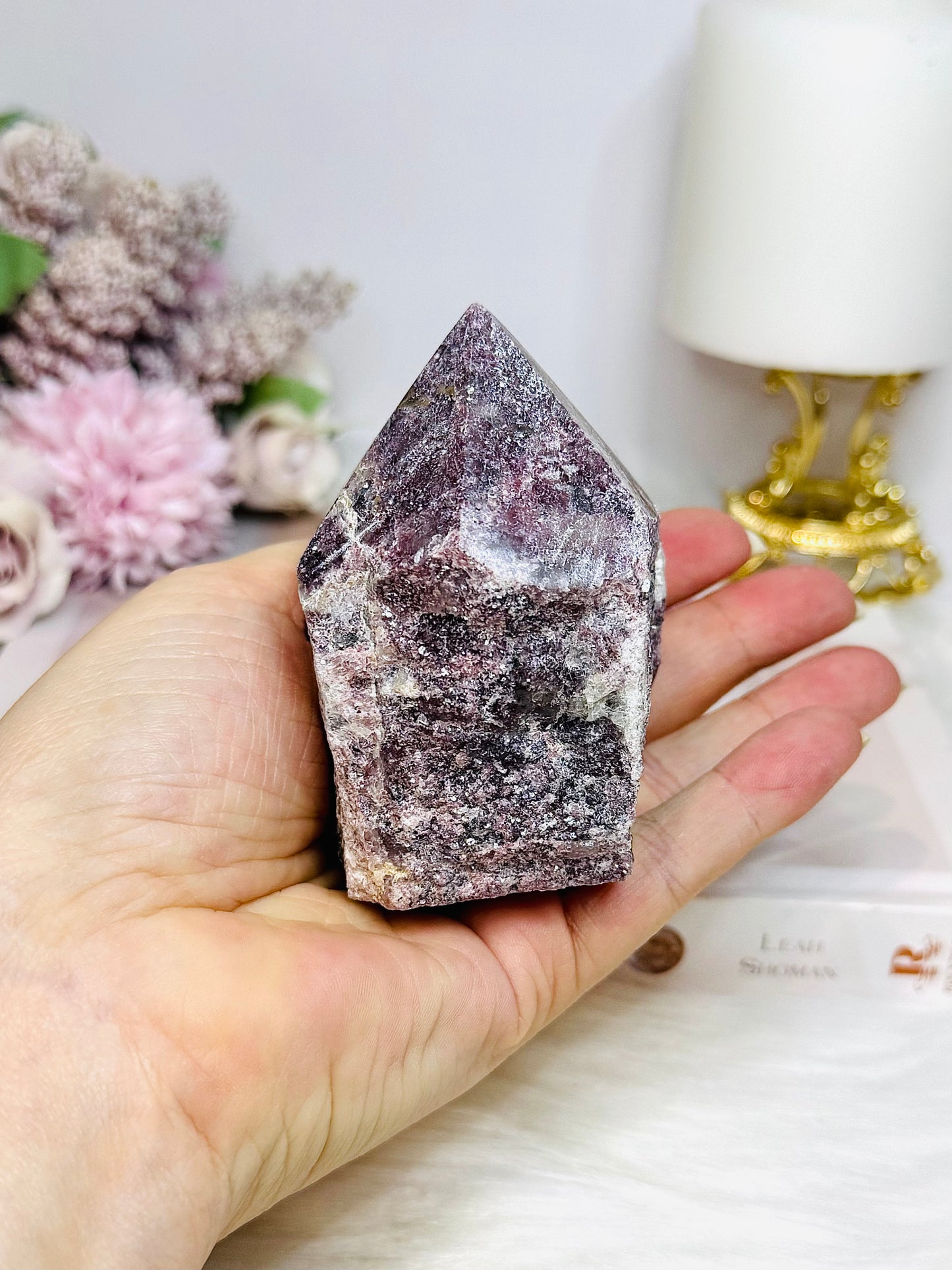 Lepidolite Polished Point 8cm 306g