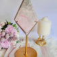 Large Tall 27cm Pink Opal Diamond On Gold Stand 664grams ~ Simply Stunning Piece