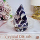 Beautifully Carved Chevron | Dream Amethyst Flame 8.5cm