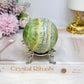 Green Calcite Sphere on Stand 338g