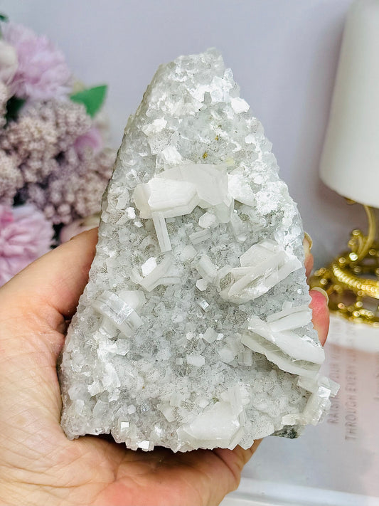 White Sandwich Calcite Specimen | Slab 11cm