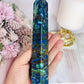 Incredible Tall Natural Azurite with Malachite Carved Tower | Generator 18.5cm